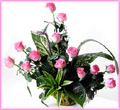 Pink Dutch Roses Bouquet with greens