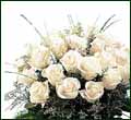 20 White Roses Bouquet with greens