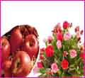12 Pink & Red Roses Bouquet with 1 kg Apple