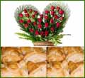 20 Roses Heart Bouquet &10 Chicken Envelopes