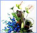 Blue Orchid & White Anthorium Bouquet