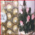 24 Ferrero Rocher Chocolates & Dutch Roses Bouquet